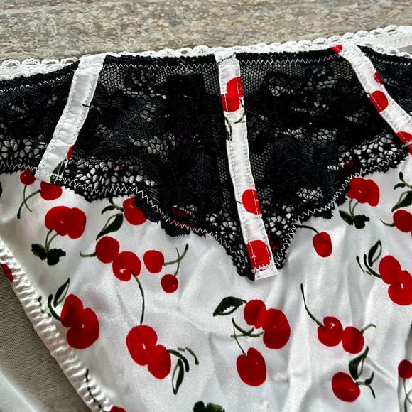 NWOT Adore Me Cherry 🍒 Themed and Sheer Lace Lingerie in Cream on the back. - Picture 7 of 10